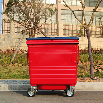 1100liter metal trash bin with simple packing