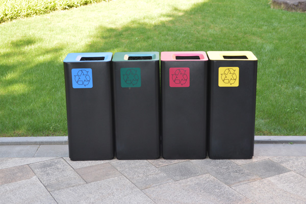 galvanized steel waste bin