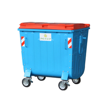 1100L-4 Galvanized Powder Coating Sheet Outdoor Dustbin