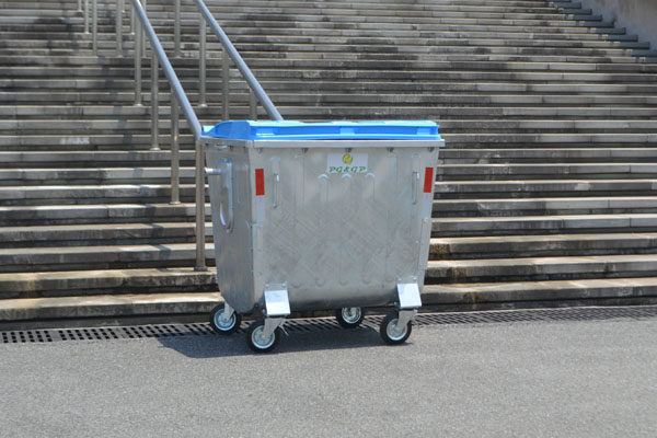 hot dip galvanzation garbage bin 1100l