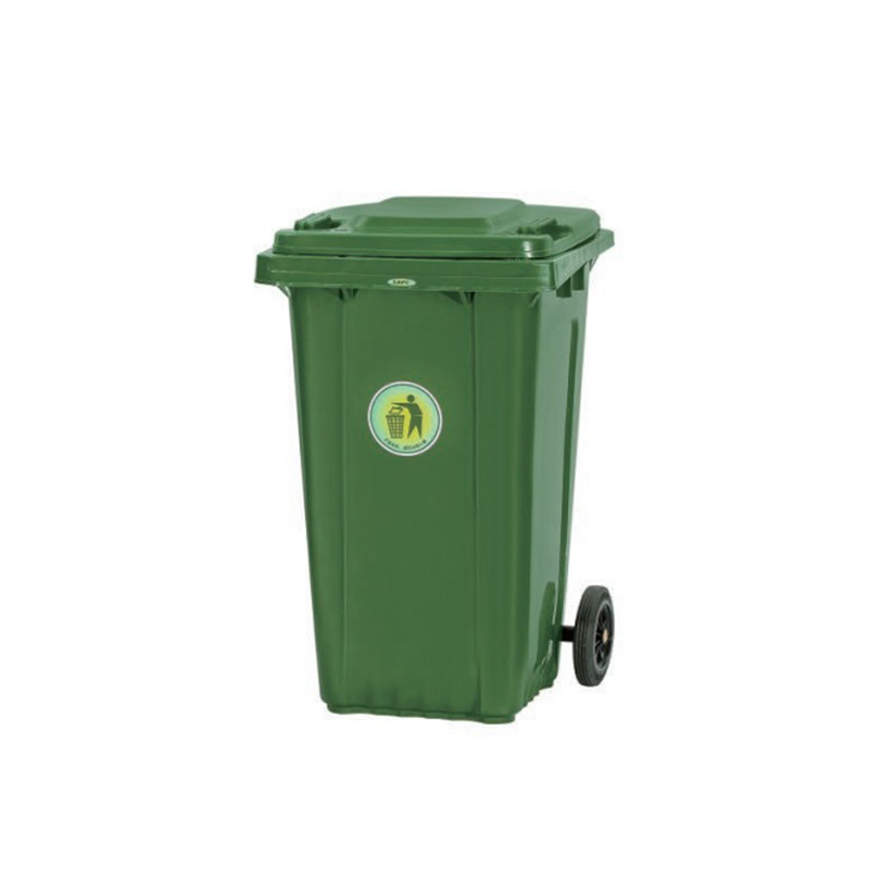 120L Two Wheels Mobile Outdoor Plastic Garbage Container 