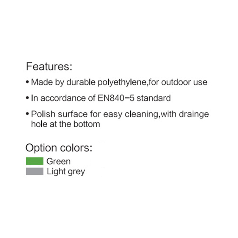 1100L plastic trash can